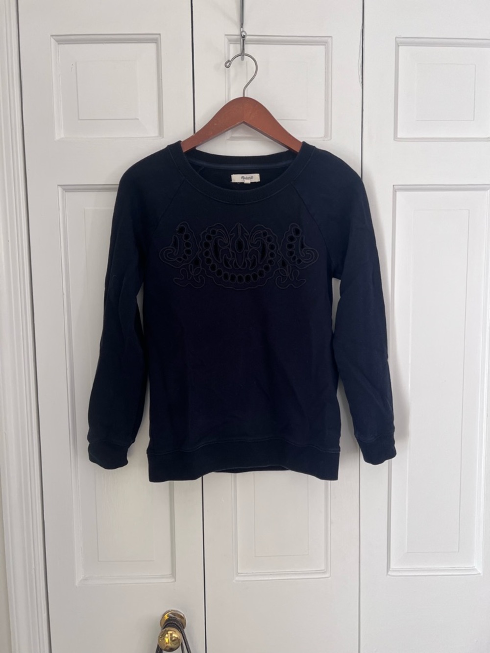Madewell Navy Ribbed Collar Sweatshirt